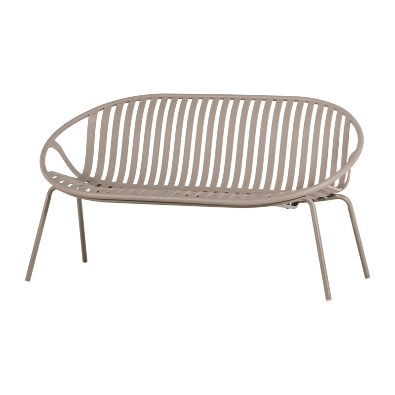 WOOOD-collectie Bruce Garden 2-Seater Bench PP/Metal Sand