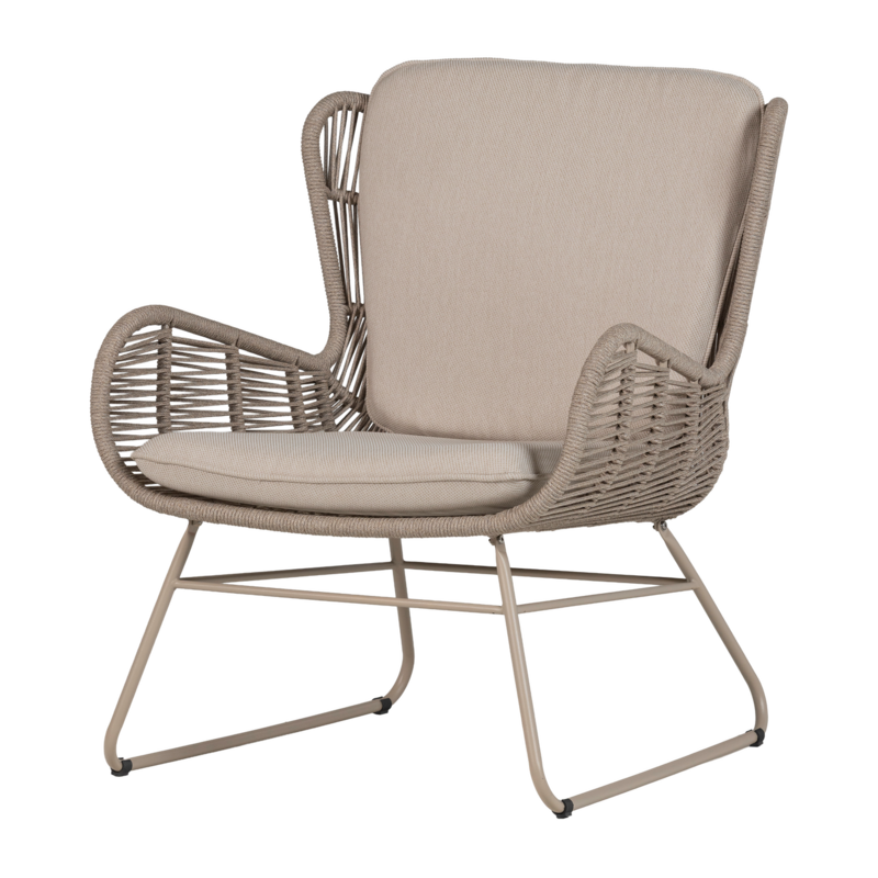 WOOOD-collectie Grace Tuin Loungestoel Staal/Touw Zand (Set Of 2)