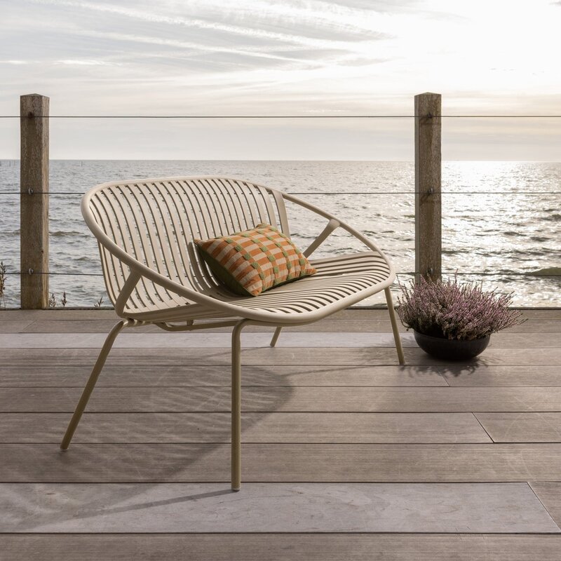 WOOOD-collectie Bruce Garden 2-Seater Bench PP/Metal Sand
