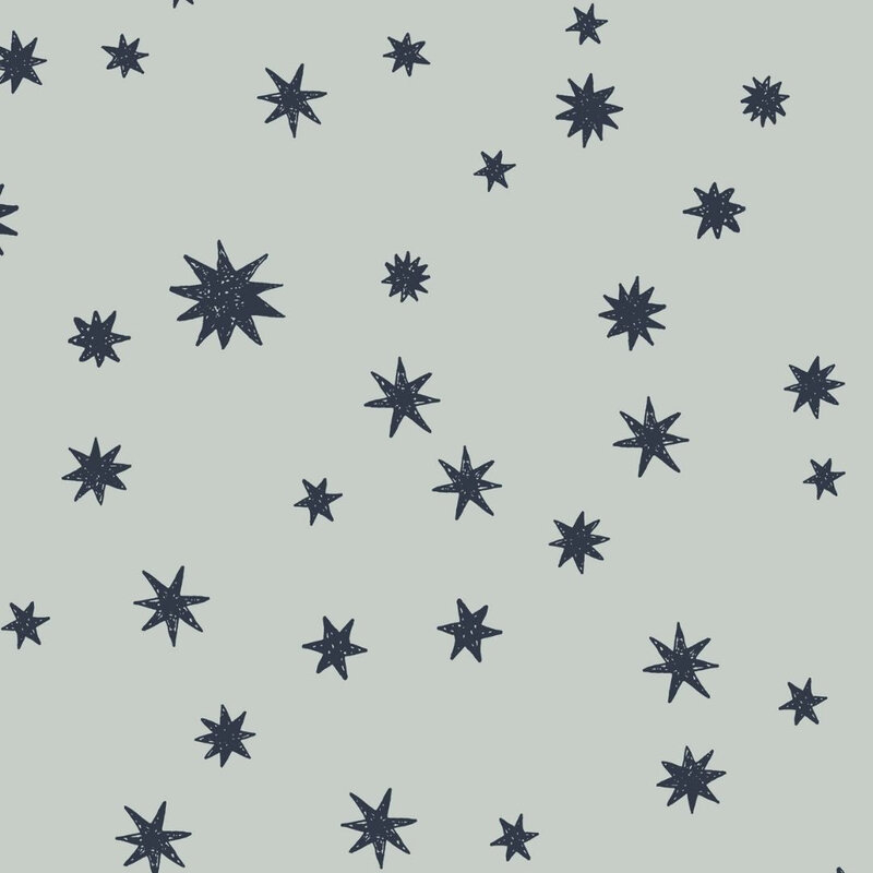 Meet Me at the Wall-collectie Kinderbehang Starry Night - Light blue - Joelle Wehkamp