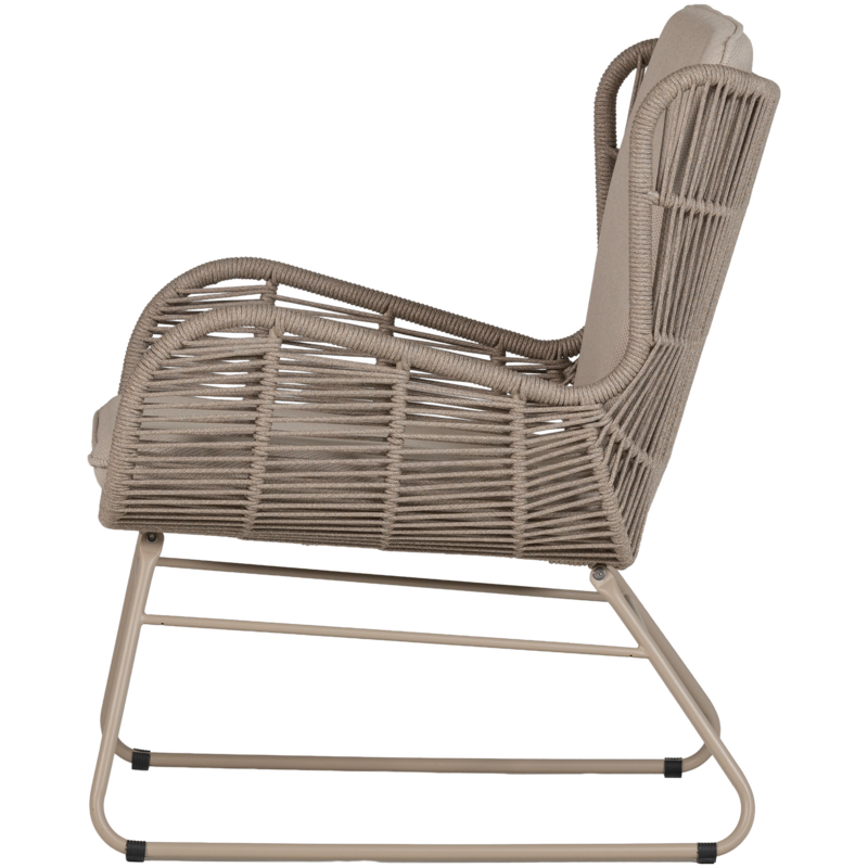 WOOOD-collectie Grace Tuin Loungestoel Staal/Touw Zand (Set Of 2)