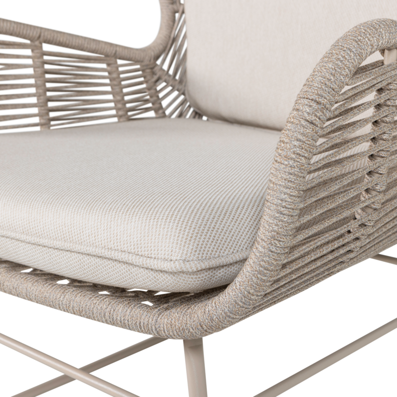 WOOOD-collectie Grace Tuin Loungestoel Staal/Touw Zand (Set Of 2)