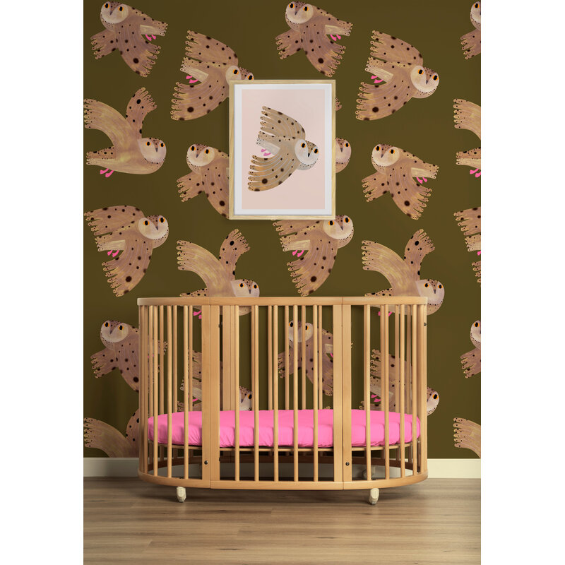 Meet Me at the Wall-collectie Kinderbehang Owl - Fern - Aniek Bartels