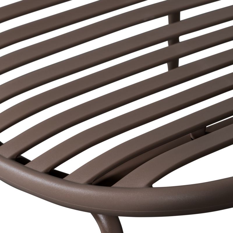 WOOOD-collectie Bruce Garden Lounge Chair + Stool PP/Metal Purple/Brown