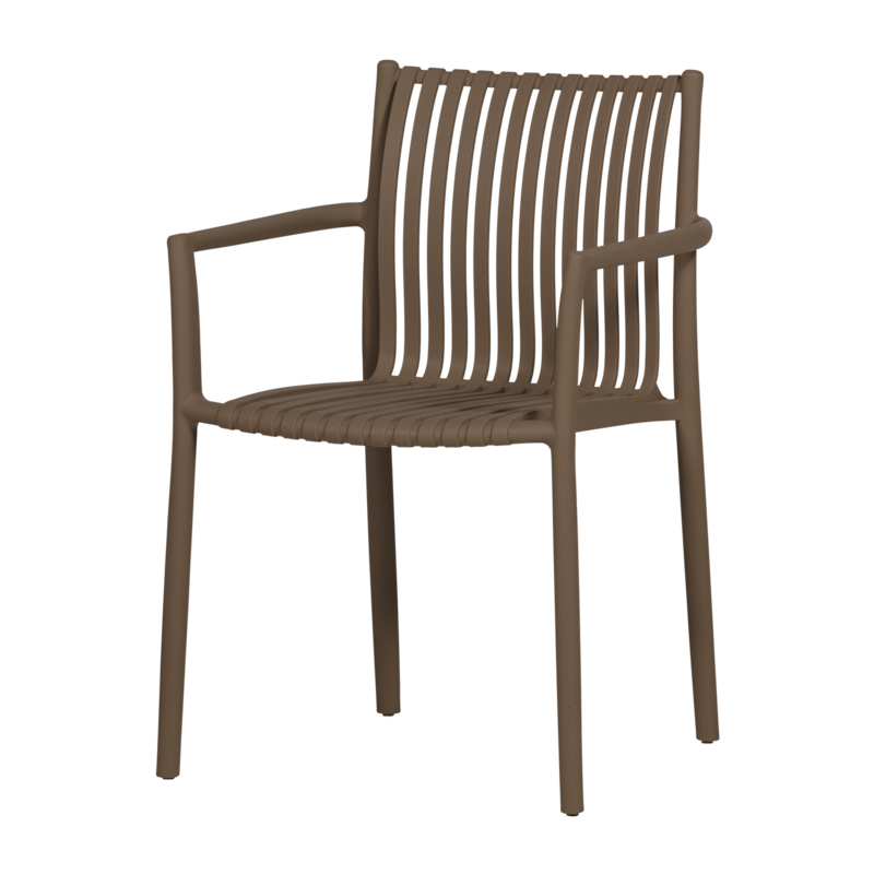 Easy Going Plastic Garden Chair Medium Brown (Set of 2)