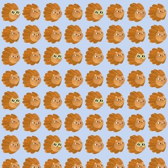 Meet Me at the Wall Kinderbehang Lion head - Blue - Aniek Bartels