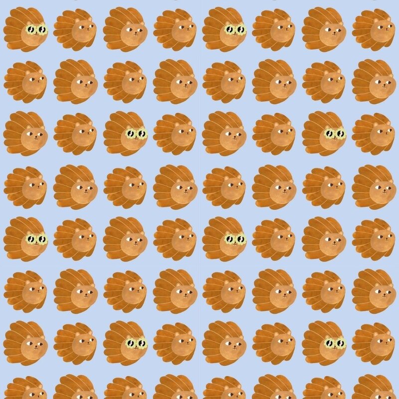 Meet Me at the Wall-collectie Kinderbehang Lion head - Blue - Aniek Bartels