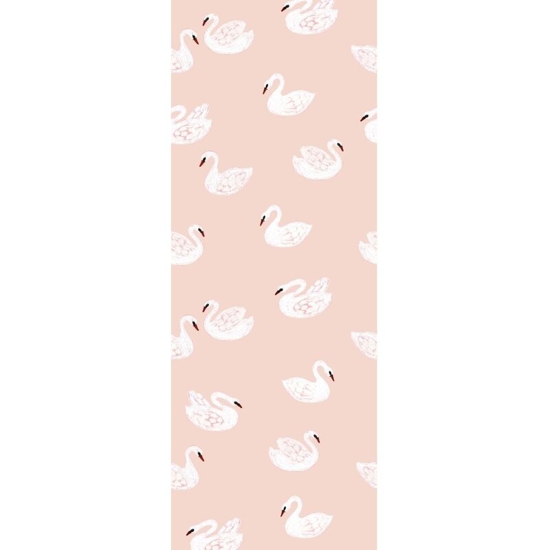 Meet Me at the Wall-collectie Kinderbehang Swans - Soft pink - Joelle Wehkamp