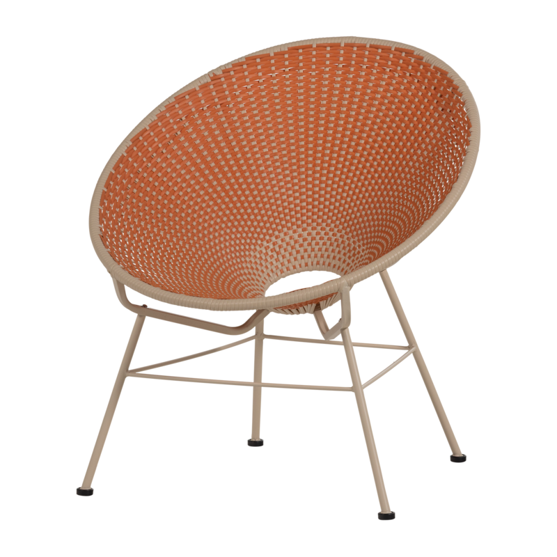 WOOOD-collectie Kazoun Garden Lounge Chair Wicker Orange