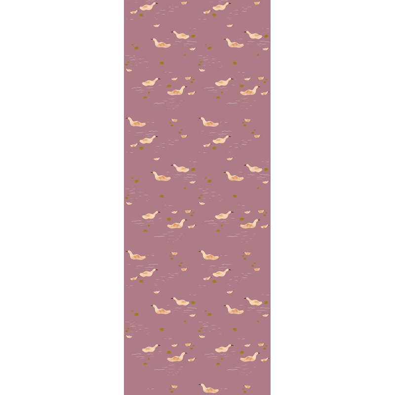 Meet Me at the Wall-collectie Behang Ducks Mauve - Lotte Dirks