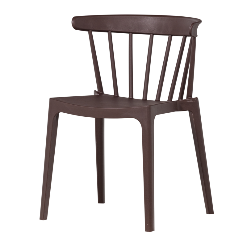WOOOD-collectie Bliss Garden Chair with Slats Plastic Purple/Brown (Set of 2)
