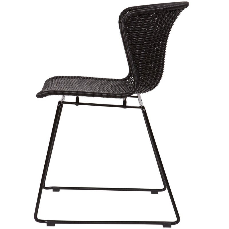 WOOOD-collectie Wings Tuinstoel Zwart - Set Van 2