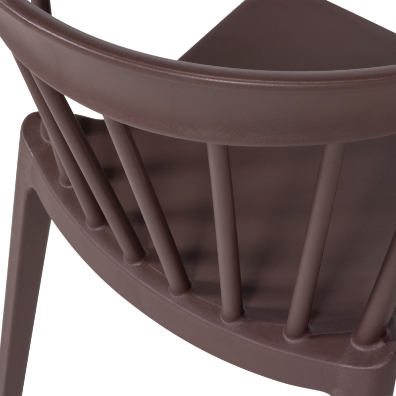 WOOOD-collectie Bliss Garden Chair with Slats Plastic Purple/Brown (Set of 2)
