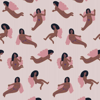 Meet Me at the Wall Behang  Womanhood Soft Pink  - Natural Noord