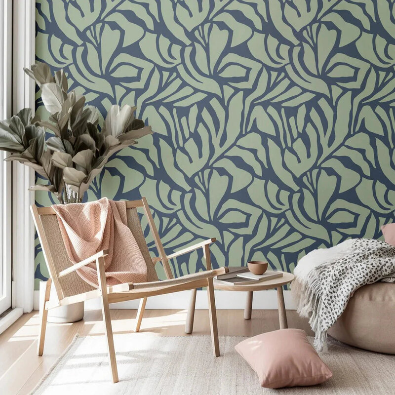 Meet Me at the Wall-collectie Behang  Flow Grean 3 - Sabine van Vessem