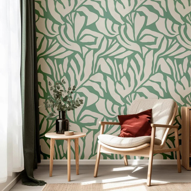 Meet Me at the Wall-collectie Behang  Flow Grean 2 - Sabine van Vessem