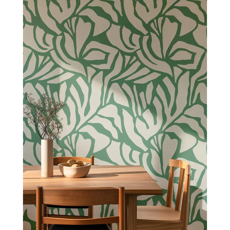 Meet Me at the Wall-collectie Behang  Flow Grean 2 - Sabine van Vessem