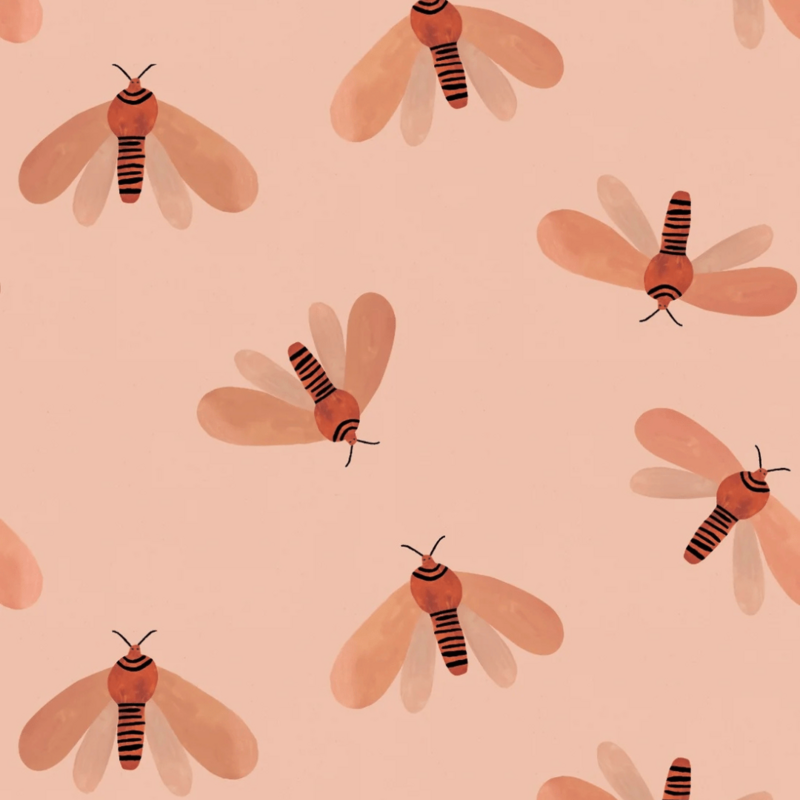 Meet Me at the Wall-collectie Behang Meet Me at the Wall - Moth Natural - Aniek Bartels