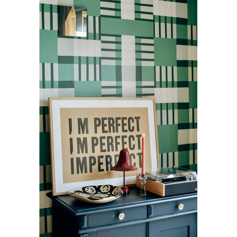 Meet Me at the Wall-collectie Behang Play at Slaep -  Blocks Grean - Sabine van Vessem