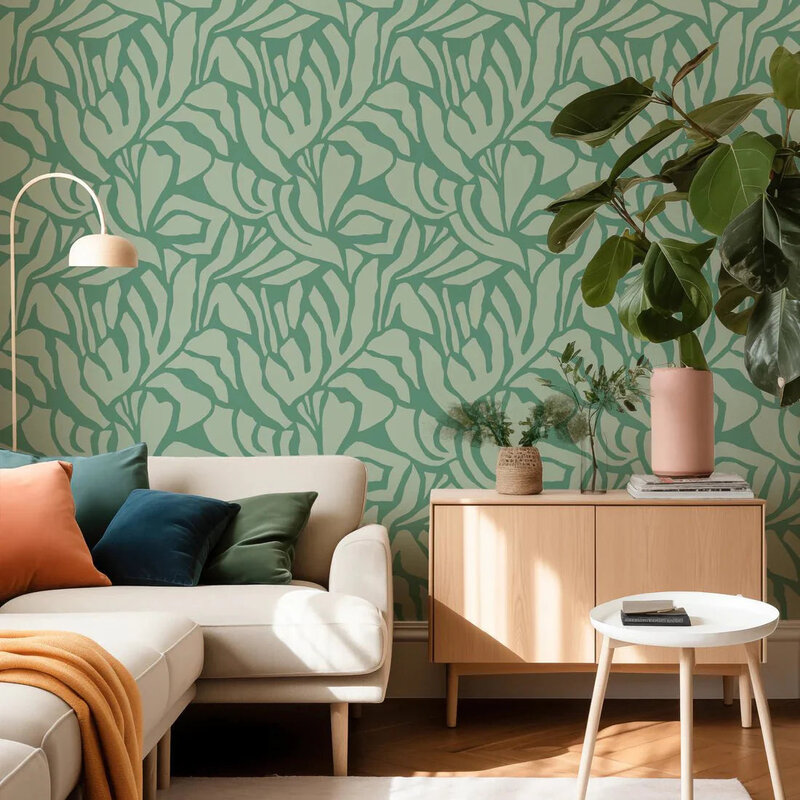 Meet Me at the Wall-collectie Behang  Flow Grean 1 - Sabine van Vessem