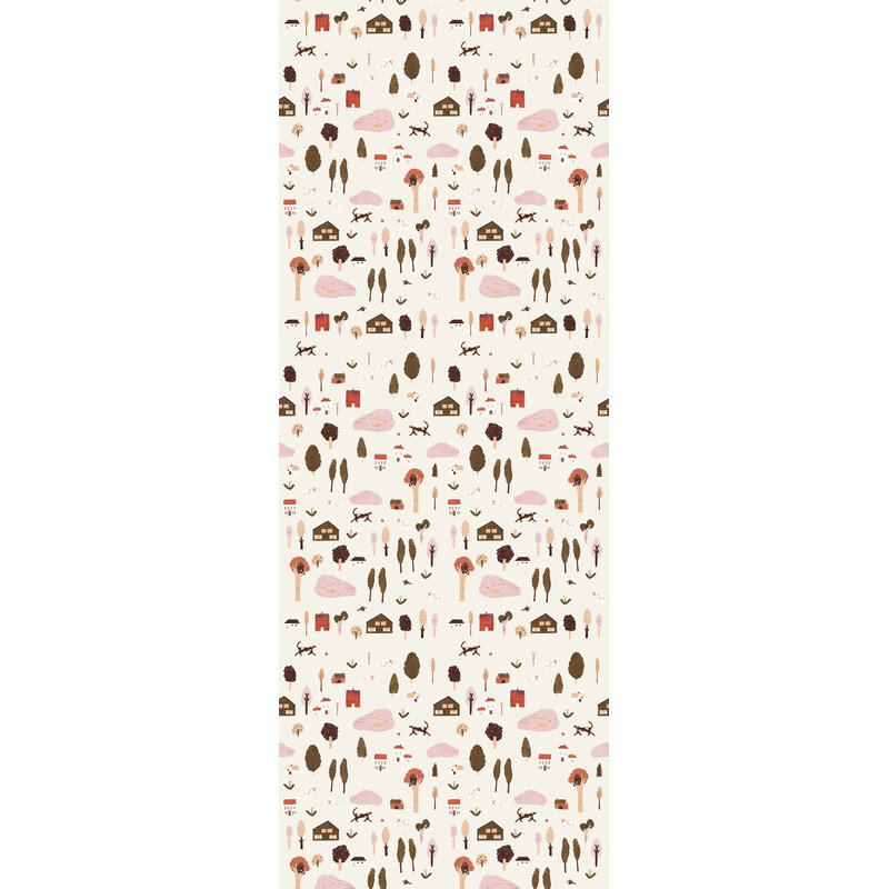 Meet Me at the Wall-collectie Behang Village Sand - Lotte Dirks