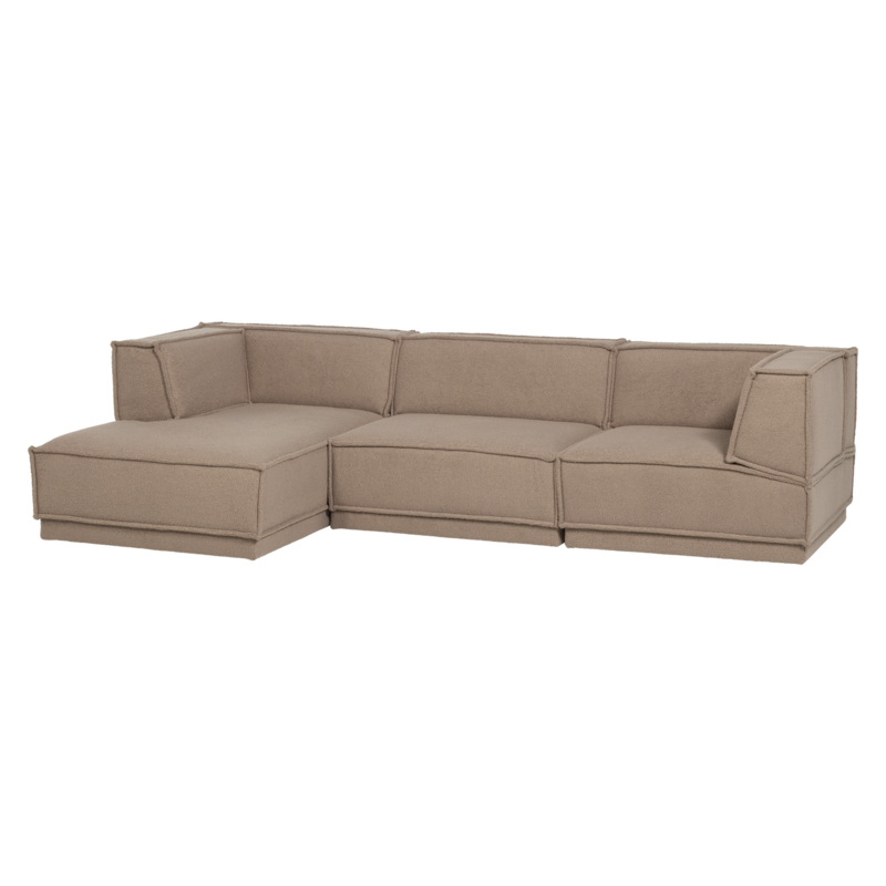 WOOOD-collectie Manu Chaise Longue Bank Links Teddy Taupe [Fsc]