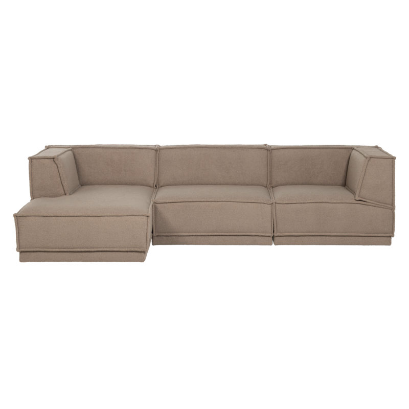 WOOOD-collectie Manu Chaise Longue Bank Links Teddy Taupe [Fsc]