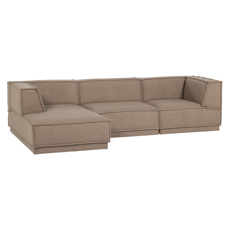 WOOOD-collectie Manu Chaise Longue Bank Links Teddy Taupe [Fsc]
