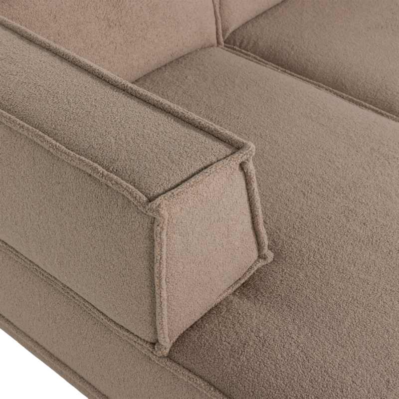 WOOOD-collectie Manu Chaise Longue Bank Links Teddy Taupe [Fsc]