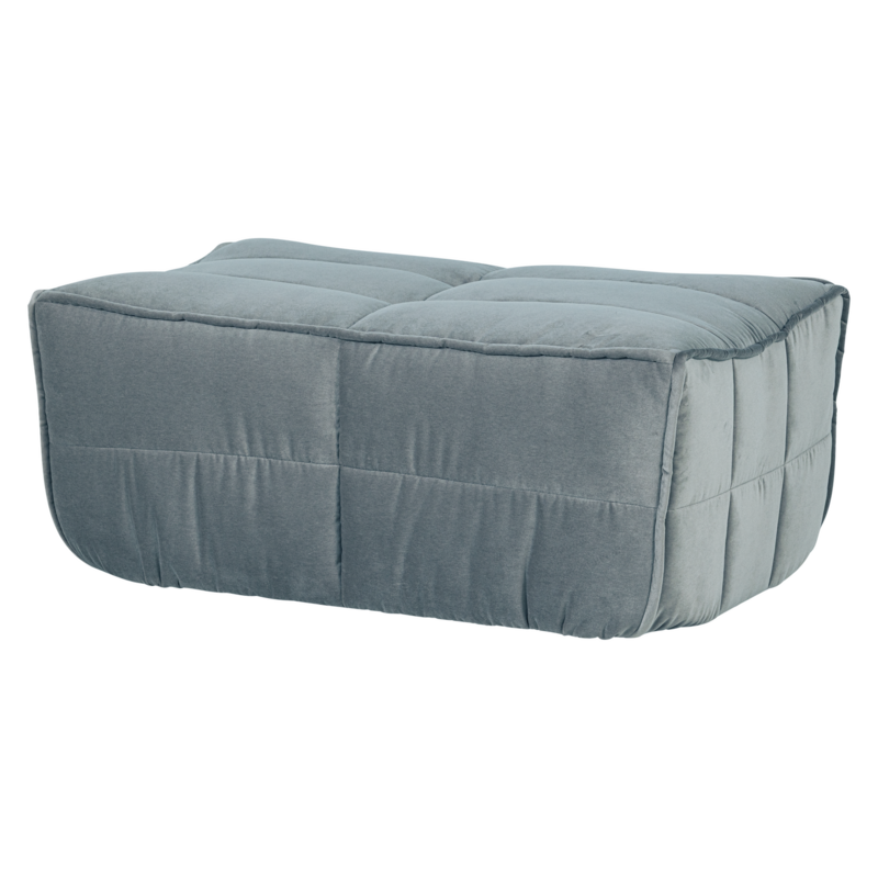 Cluster Hocker Velvet Turquoise Blauw
