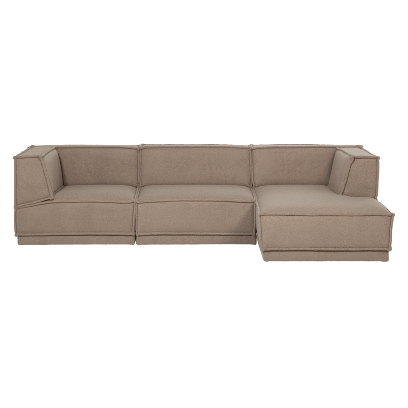 WOOOD-collectie Manu Chaise Longue Bank Rechts Teddy Taupe [Fsc]