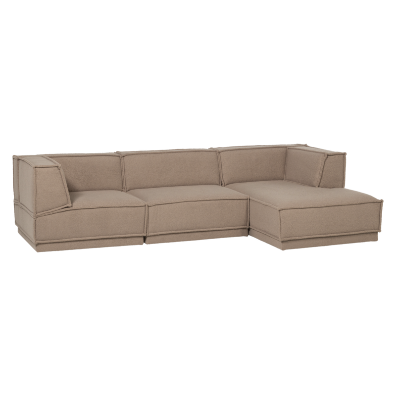 WOOOD-collectie Manu Chaise Longue Bank Rechts Teddy Taupe [Fsc]