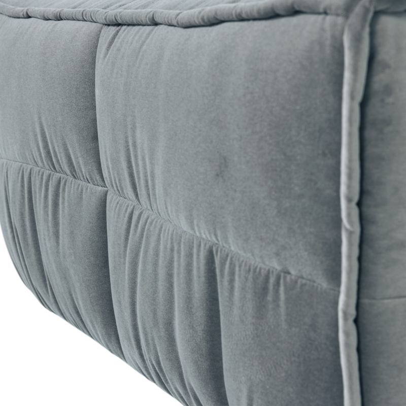 Cluster Hocker Velvet Turquoise Blauw