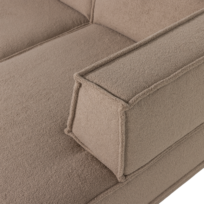 WOOOD-collectie Manu Chaise Longue Bank Rechts Teddy Taupe [Fsc]
