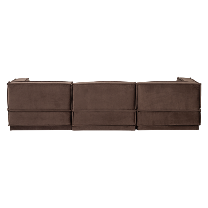 WOOOD-collectie Manu Chaise Longue Bank Rechts Velvet Bruin [Fsc]