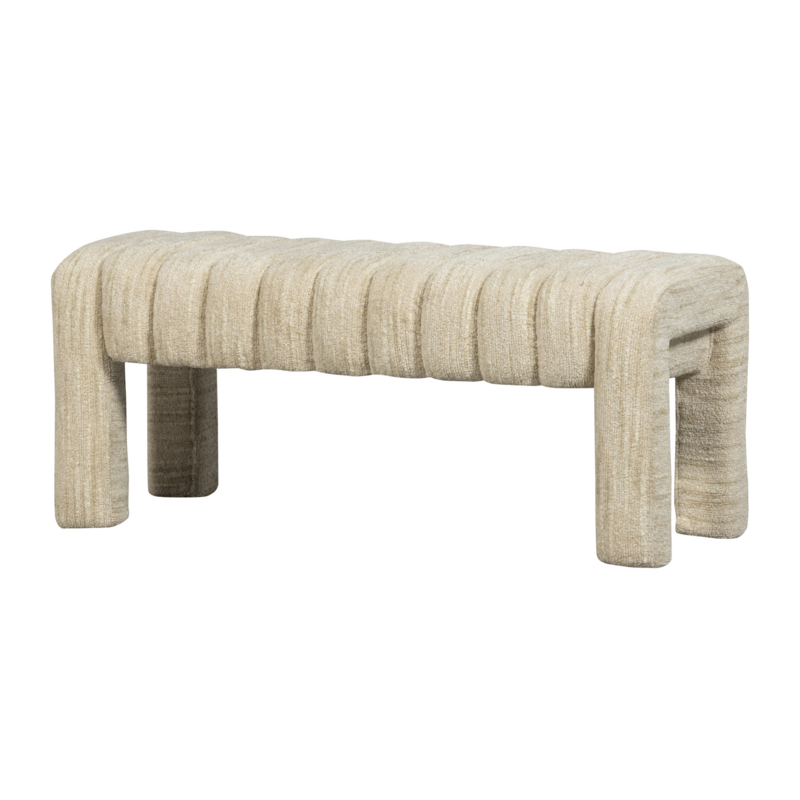 WOOOD-collectie Frex Gestoffeerd Bankje Boucle Naturel [Fsc]