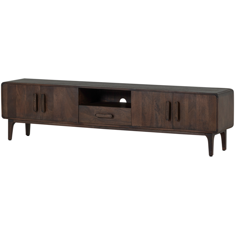 WOOOD-collectie Liya Tv Meubel 200 Cm Mangohout Donkerbruin