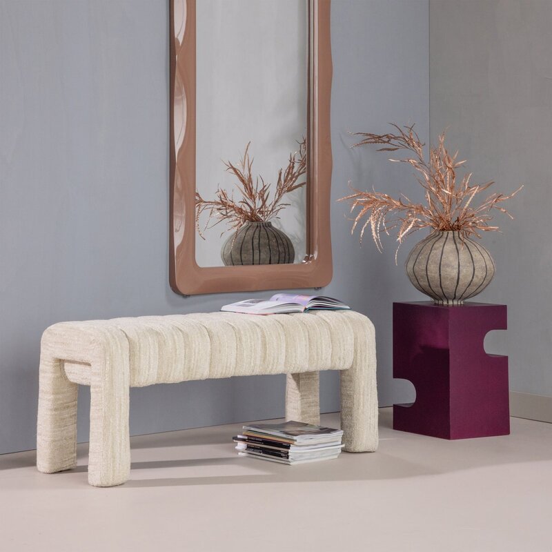 WOOOD-collectie Frex Gestoffeerd Bankje Boucle Naturel [Fsc]