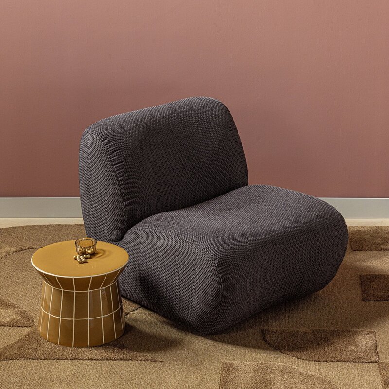 WOOOD-collectie Nomu Fauteuil Grove Chenille Antraciet [Fsc]
