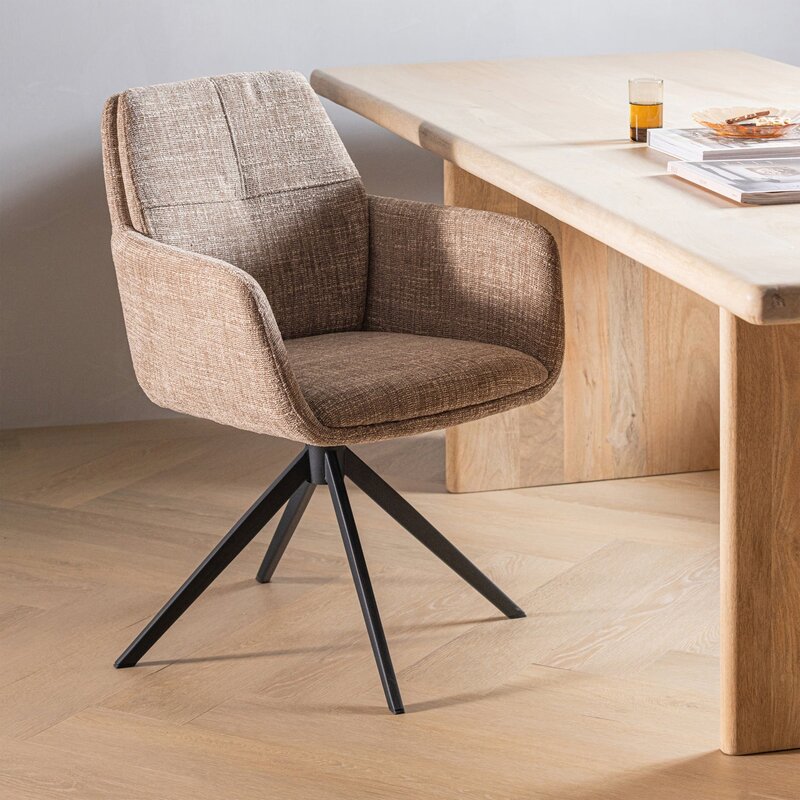 WOOOD-collectie Grant Eetkamerstoel Zand Melange [Fsc]
