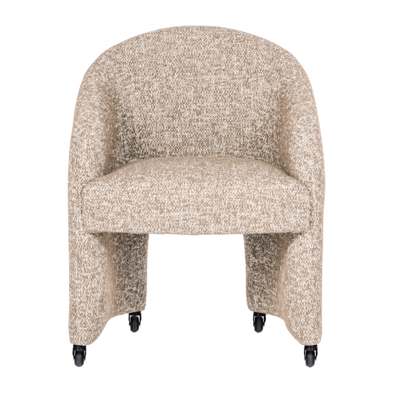 WOOOD-collectie Cordo Eetkamerstoel Met Wielen Melange Naturel [Fsc]
