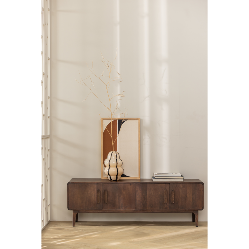 WOOOD-collectie Liya Tv Meubel 150 Cm Mangohout Donkerbruin