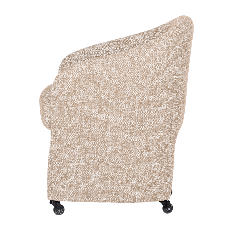 WOOOD-collectie Cordo Eetkamerstoel Met Wielen Melange Naturel [Fsc]