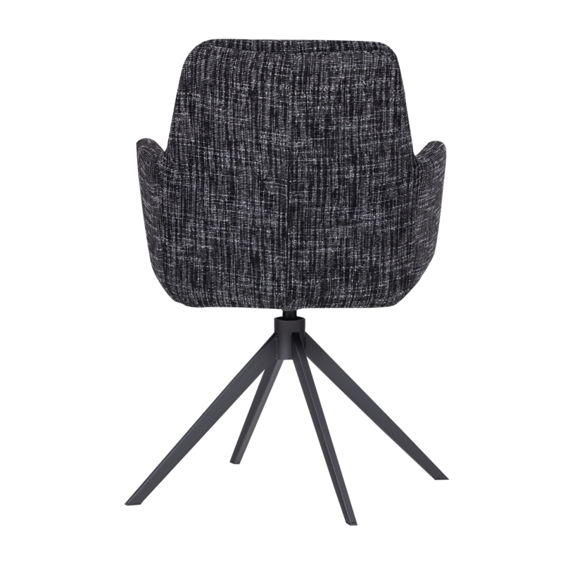 WOOOD-collectie Grant Eetkamerstoel Zwart Melange [Fsc]