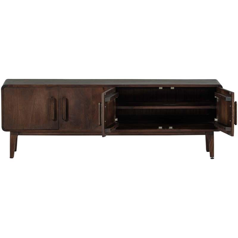 WOOOD-collectie Liya Tv Meubel 150 Cm Mangohout Donkerbruin