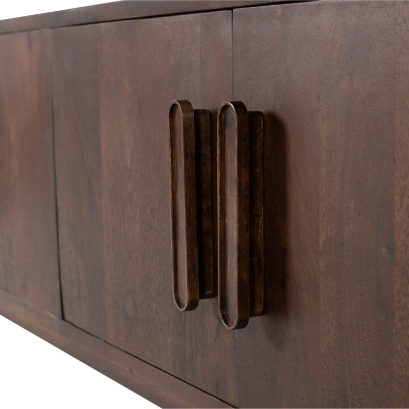 WOOOD-collectie Liya Tv Meubel 150 Cm Mangohout Donkerbruin