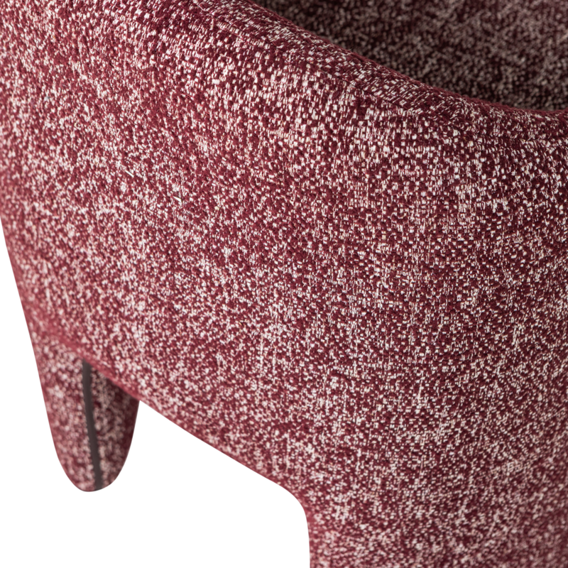 WOOOD-collectie Cordo Eetkamerstoel Met Wielen Melange Bordeauxrood [Fsc]