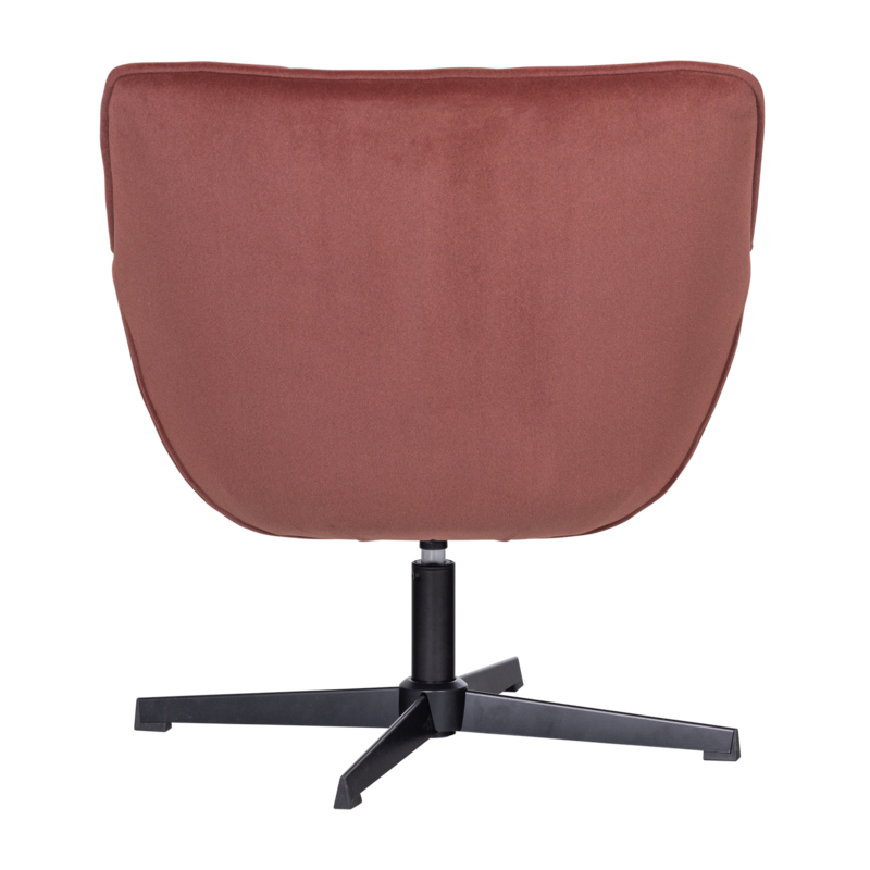 WOOOD-collectie Wibo Swivel Armchair Matte Velvet Brown-Red [FSC]