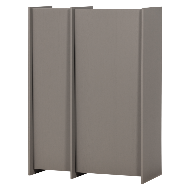 WOOOD-collectie Brock 2-Deurs Kast Essen Fineer Warmgrijs [Fsc]