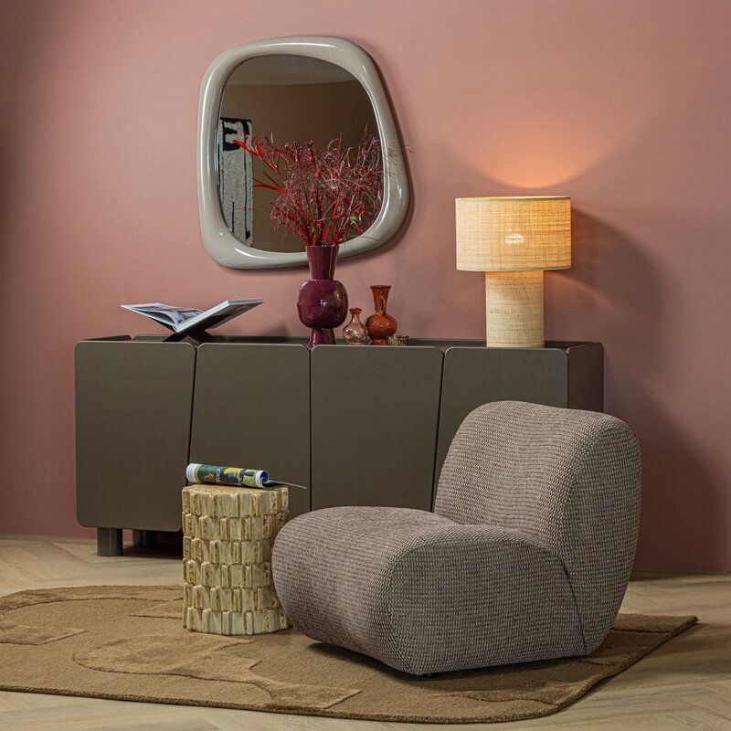 WOOOD-collectie Nomu Fauteuil Grove Chenille Bruin [Fsc]